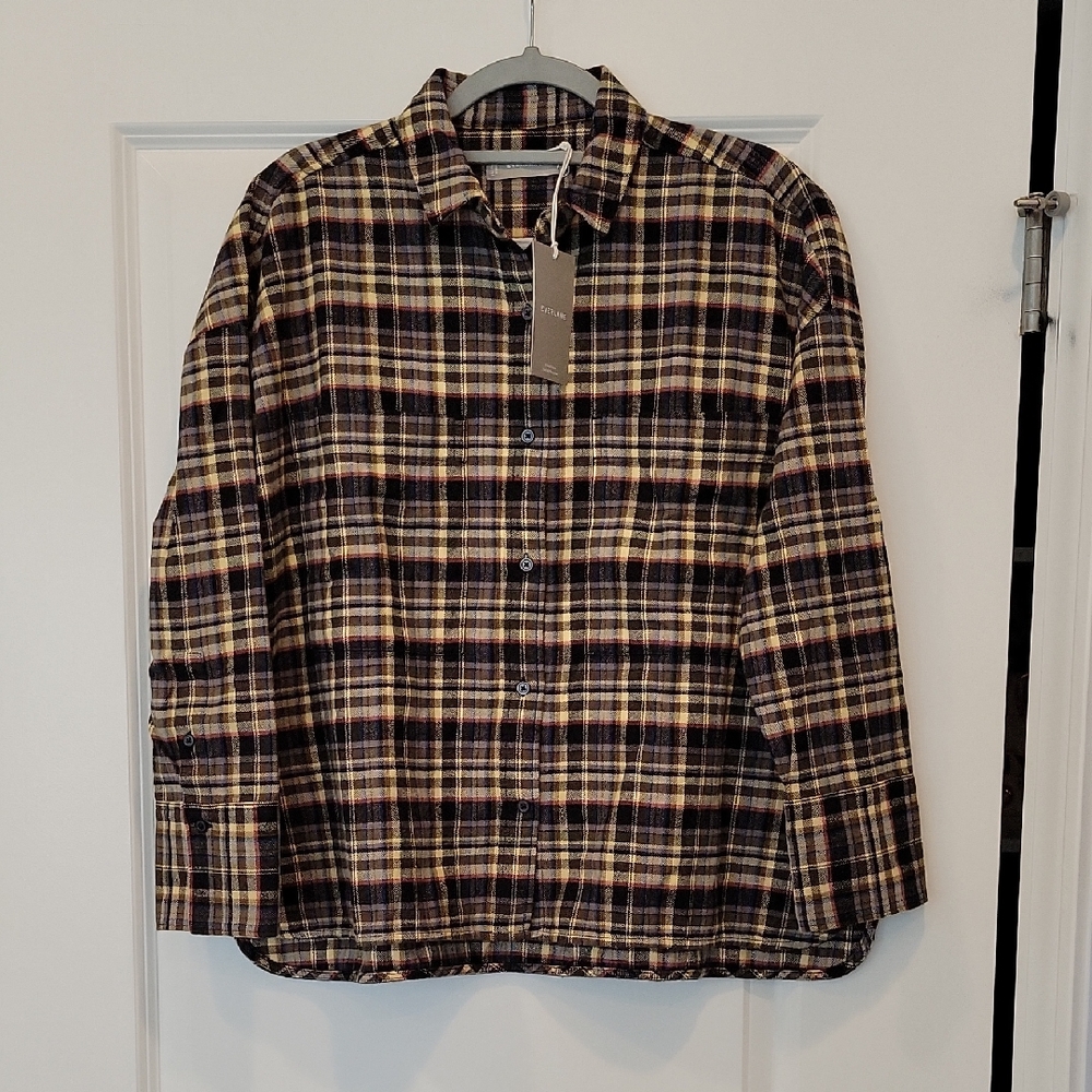Everlane Soft Brushed Flannel Boxy Button Front Shirt Small NWT